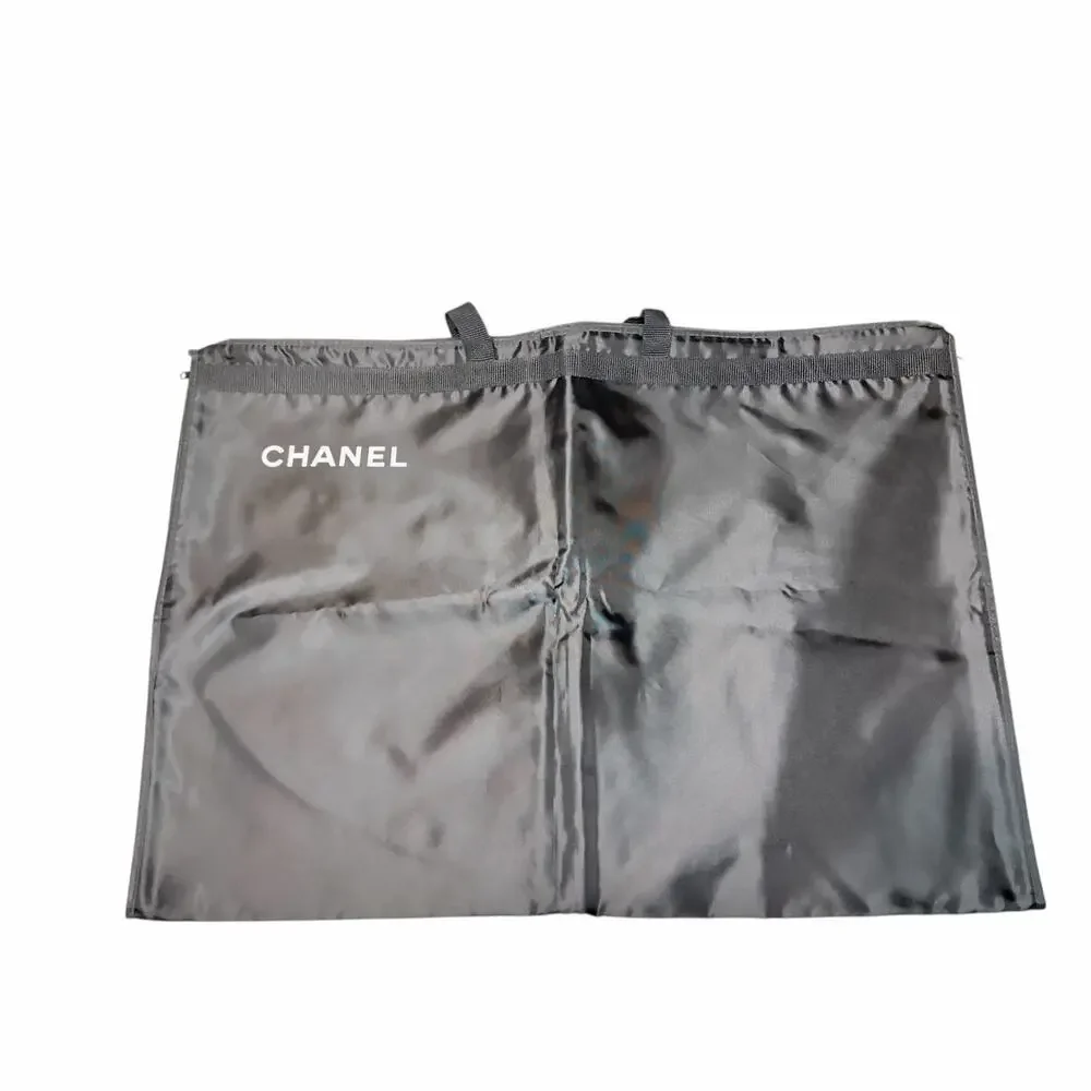 Authentic CHANEL Black Garment Bag Travel Storage Dust Cover Large